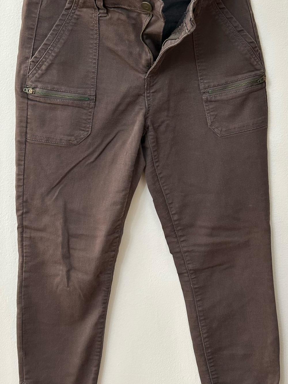 Knox Rose Chocolate Brown Zip-Front Pants size 8